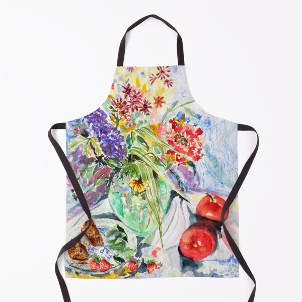 Item preview, Watercolor Apple and Floral Still Life designed and sold by Sharon Schwalbe.