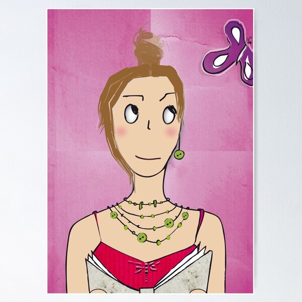 Girl and butterfly Poster