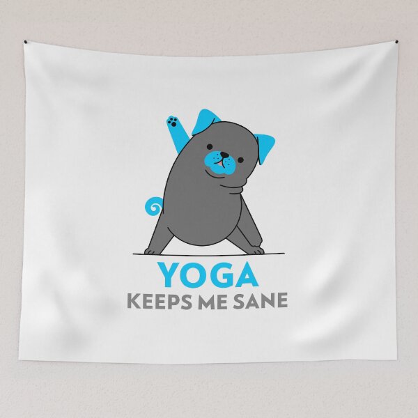 Item preview, Yoga keeps me sane- yoga dog- graphic design designed and sold by josephsteez.