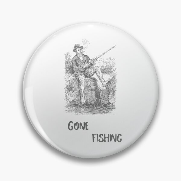 Artikelvorschau, Gone Fishing Man sitzt neben dem Wasser entworfen und verkauft von JacieDesigns.