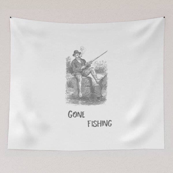 Item preview, Gone Fishing Man Sitting Beside The Water designed and sold by JacieDesigns.