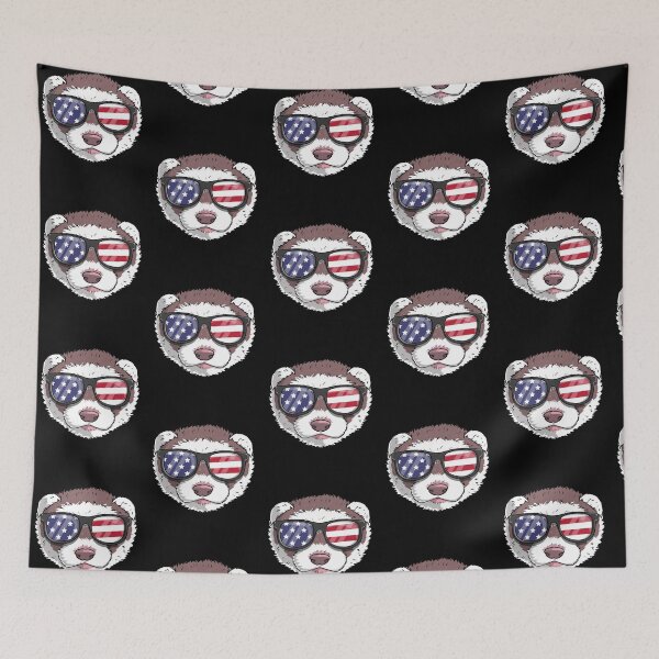 Item preview, Patriotic Ferret Merica American Flag designed and sold by fatamyfan1.