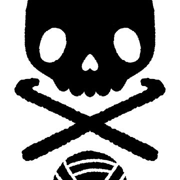 Pirate skull yo ho ho bottle of yarn crochet hooks Sticker for Sale by