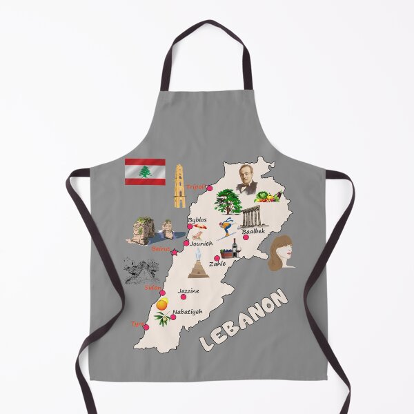 Item preview, Lebanon map, major cities names flag Lebanese national symbols and landmarks خريطة لبنان واهم المعالم designed and sold by mashmosh.