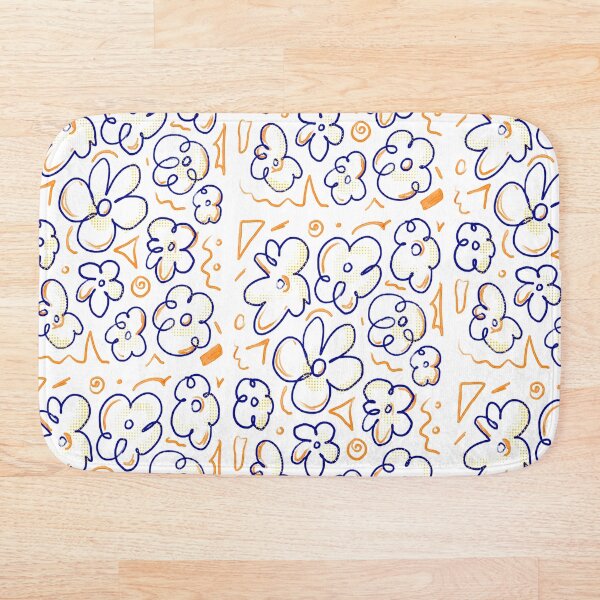 Artikelvorschau, Blaue lineare Blüten entworfen und verkauft von ThreeDotsDesign.