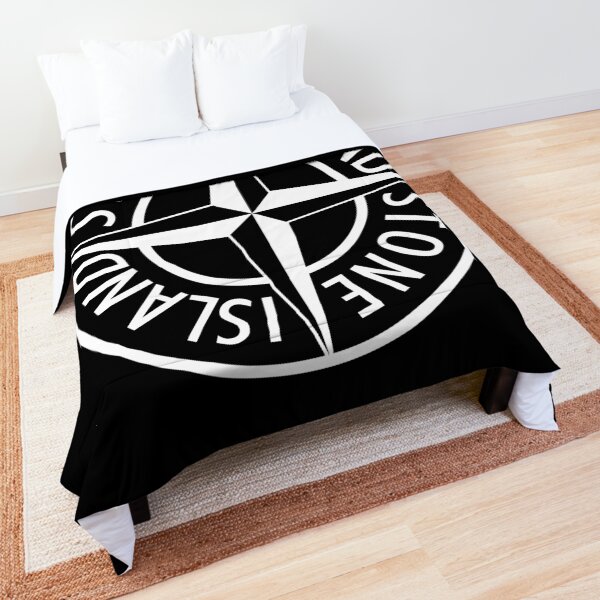 Stone Is black Casual Logo Italy Bologna Comforter