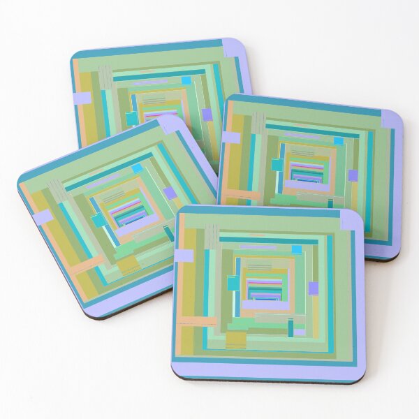 Item preview, Seashore on Jupiter geometric pattern in blue green purple designed and sold by djrunnels.