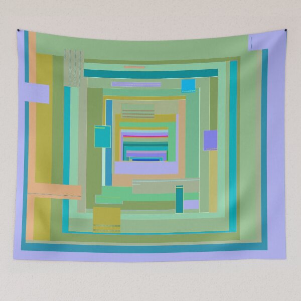 Item preview, Seashore on Jupiter geometric pattern in blue green purple designed and sold by djrunnels.