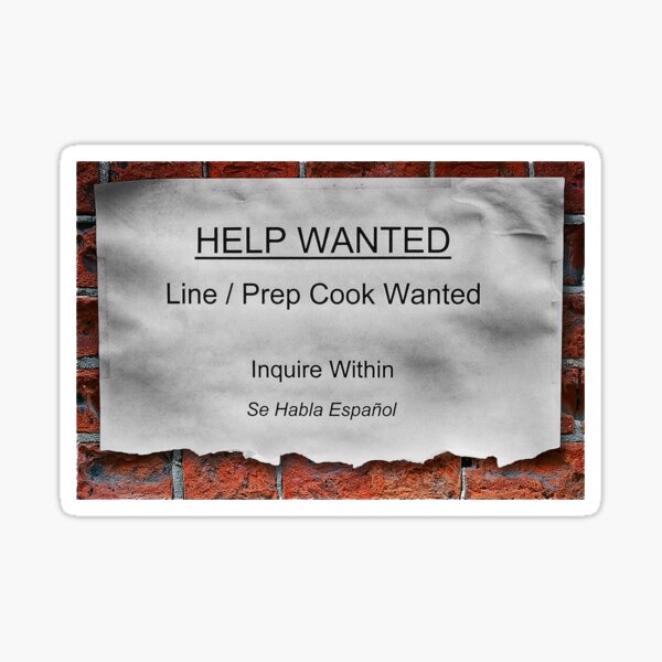 Item preview,  Help Wanted Prep Cook designed and sold by Val Goretsky.
