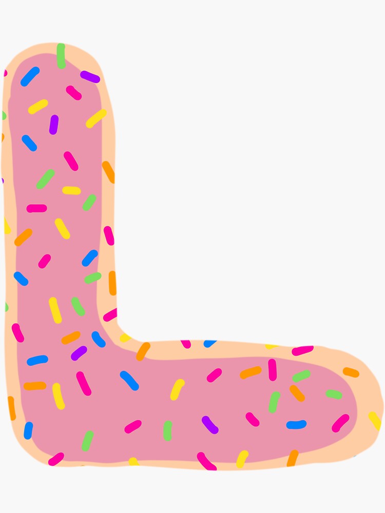 "Sprinkle Donut Letter L" Sticker by Royaaart Redbubble