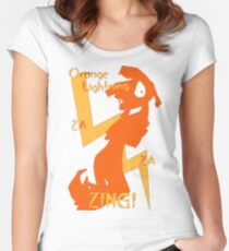 Orange Lightning Women's Fitted Scoop T-Shirt