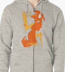 Orange Lightning Zipped Hoodie