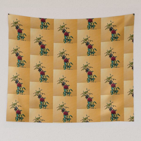 Item preview, Red Rose and Yellow Wall, Alcazar, Seville designed and sold by Wanderlora.