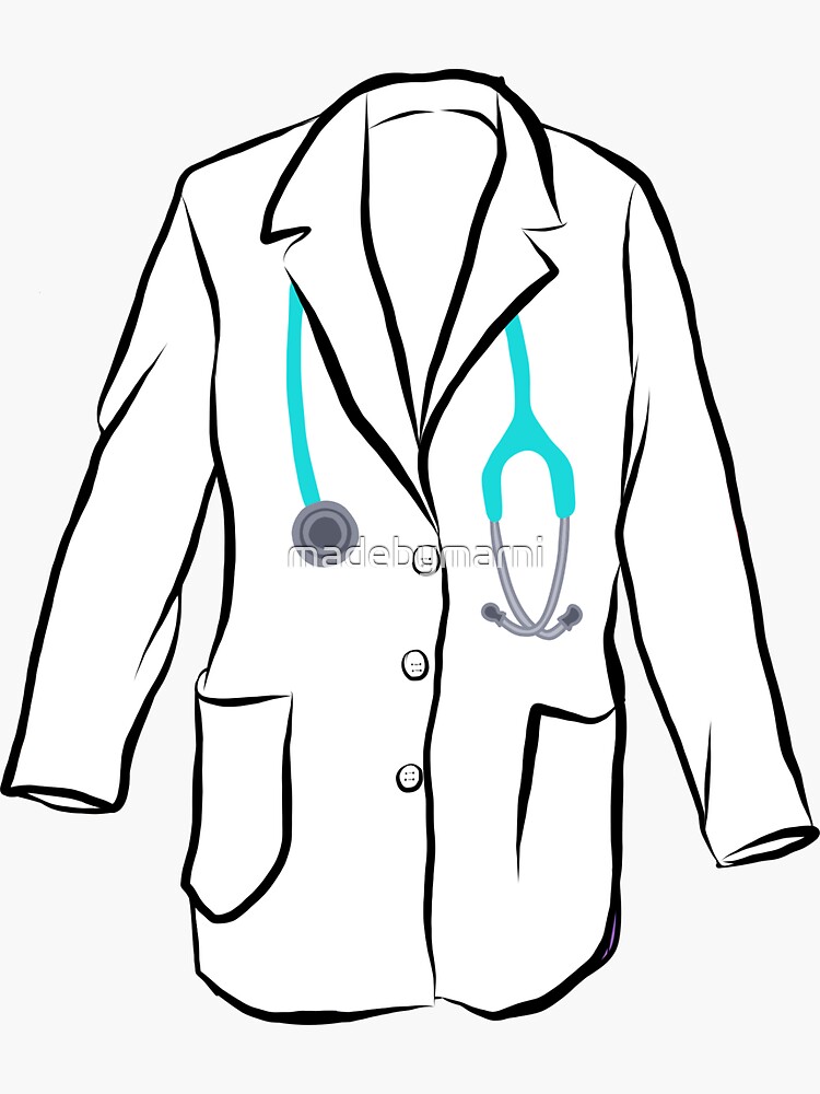 "White Coat and Teal Stethoscope " Sticker for Sale by madebymarni