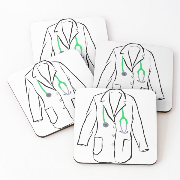 Item preview, White Coat and Lime Green Stethoscope  designed and sold by madebymarni.