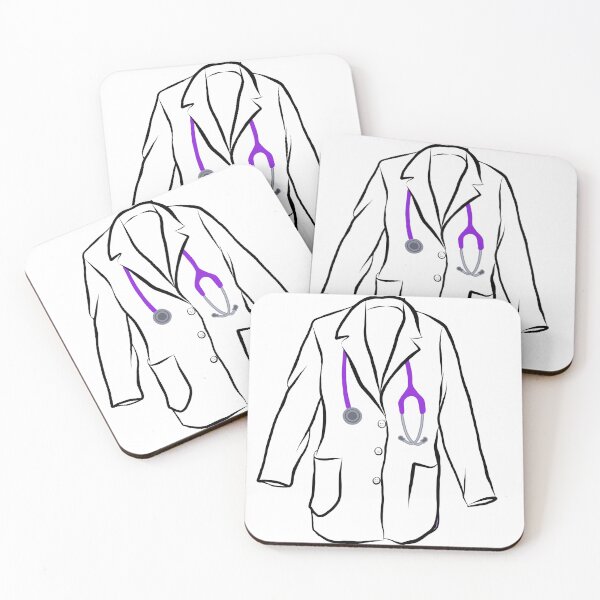 Item preview, White Coat and Purple Stethoscope  designed and sold by madebymarni.