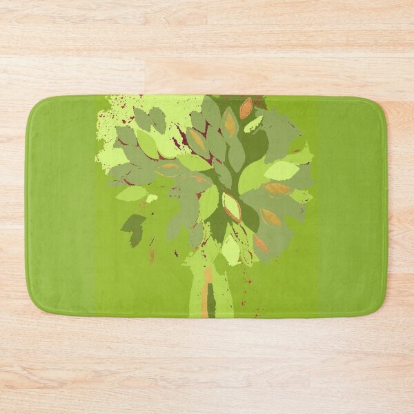 Item preview, Tree, spring leaf green yellow fiber art textile photography mixed media digital designed and sold by djrunnels.