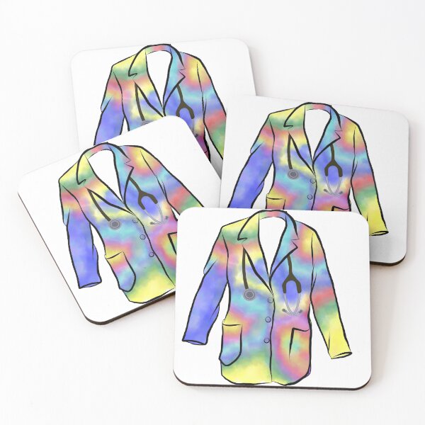 Item preview, Rainbow Tie Dye White Coat   designed and sold by madebymarni.