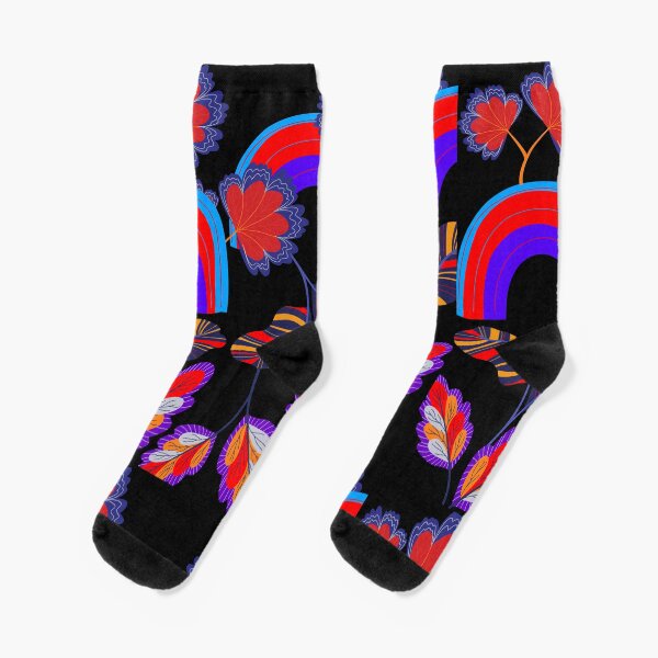 Flowers and Rainbows Socks