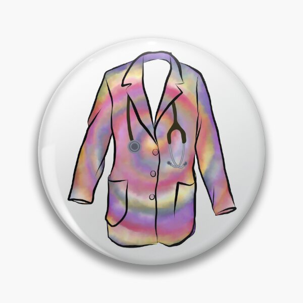 Item preview, Red and Purple Tie Dye White Coat   designed and sold by madebymarni.