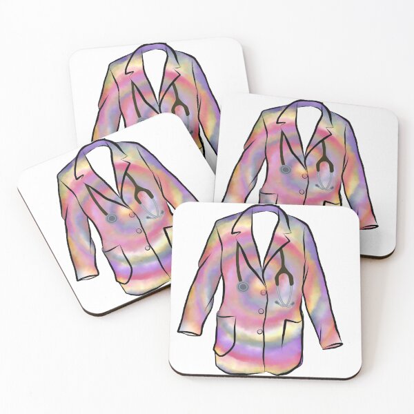 Item preview, Red and Purple Tie Dye White Coat   designed and sold by madebymarni.