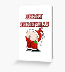 Santa's Butt, Merry Christmas Greeting Card
