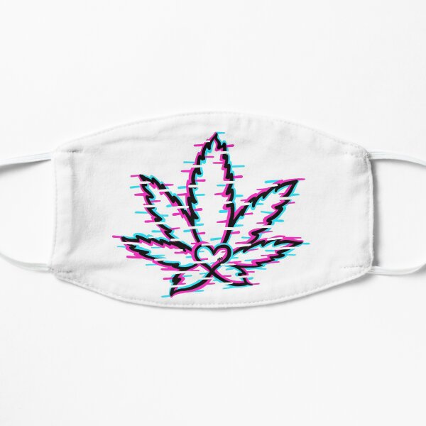 Glitchy Leaf Flat Mask