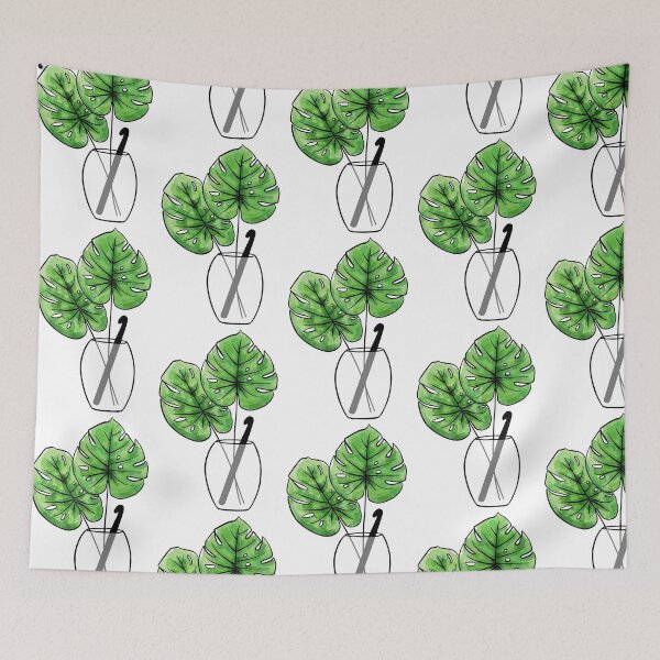 Artikelvorschau, Monstera Blatt Vase mit Häkelnadel entworfen und verkauft von hellohappy.