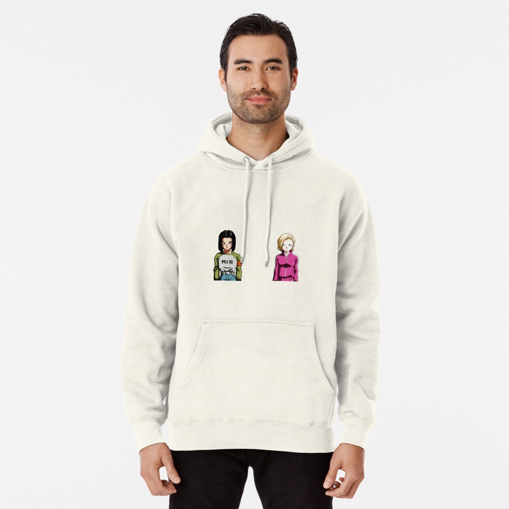"Android 17 and Android 18 from DBS" Pullover Hoodie by GitoDraws