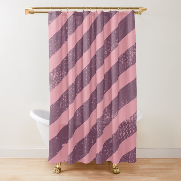 Grunge pink texture and pink stripes pattern Shower Curtain
