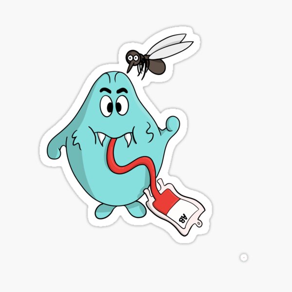 Plasmodium malaria parasite cartoon Sticker