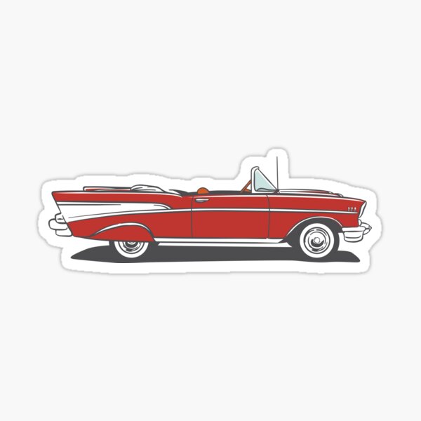 50's convertable automobile Sticker