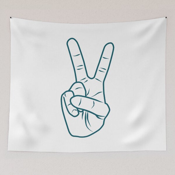 Item preview, Big Teal Peace/ Victory Sign! designed and sold by Enid Guinn.