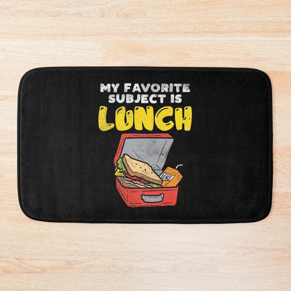Item preview,  ideal for "back to school" and school start. Funny student saying "My favorite subject is lunch". designed and sold by Jelisandie.