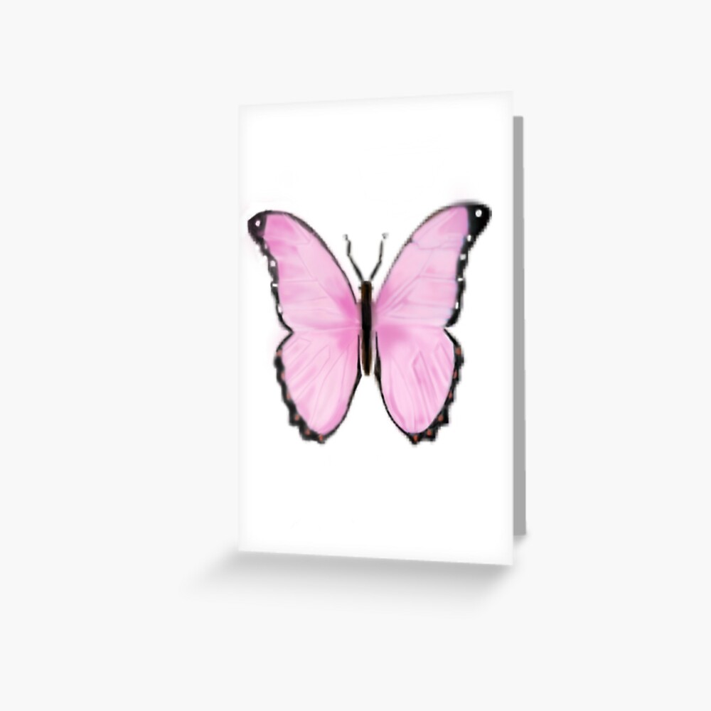 "Aesthetic pink butterfly emoji " Greeting Card by Cherrimint | Redbubble