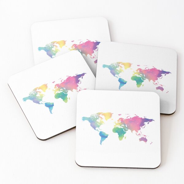 Item preview, Map of the World Map Watercolor designed and sold by MalikaBela.
