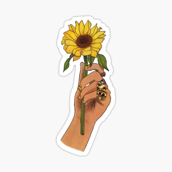 Potted Daisy Cartoon Sun Vinyl Sticker Luggage Graffiti Flower Decal 