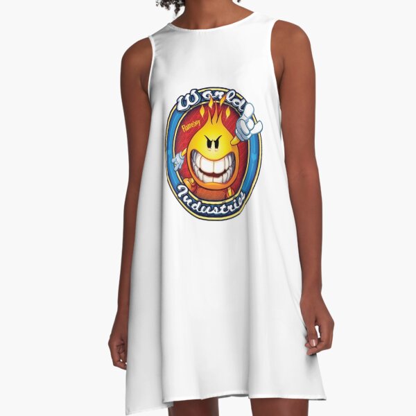 World Industries Flame Boy Hook Ups Skate Hookups Hook-Ups 90's Vintage Devil Satan A-Line Dress