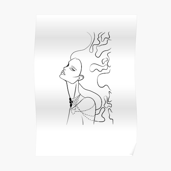 Girl With Fluid Hair Poster