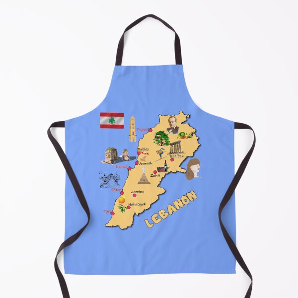 Item preview, Lebanon map, major cities names flag Lebanese national symbols and landmarks designed and sold by mashmosh.
