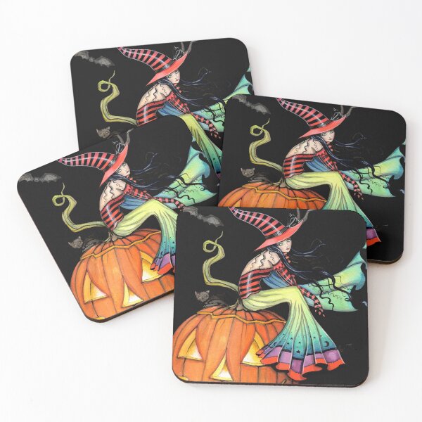 Item preview, One Giant Pumpkin Halloween Witch and Cat designed and sold by Molly  Harrison.