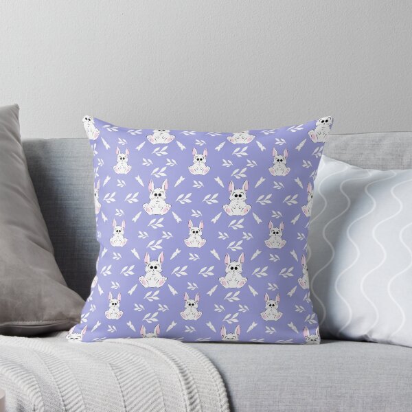 Item preview, pink and white Bunny Carrot leaf pattern with purple background designed and sold by BabyPaws.