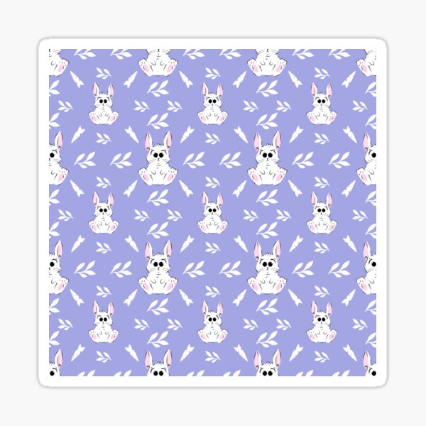 Item preview, pink and white Bunny Carrot leaf pattern with purple background designed and sold by BabyPaws.