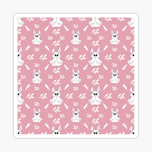 Item preview, Pink and white Bunny Carrot leaf pattern with pink blush background designed and sold by BabyPaws.