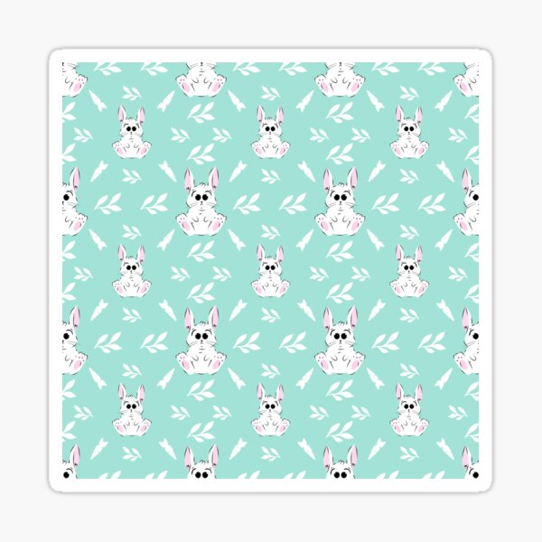 Item preview,  Pink and white Bunny Carrot leaf pattern with pink green lime pastel background designed and sold by BabyPaws.