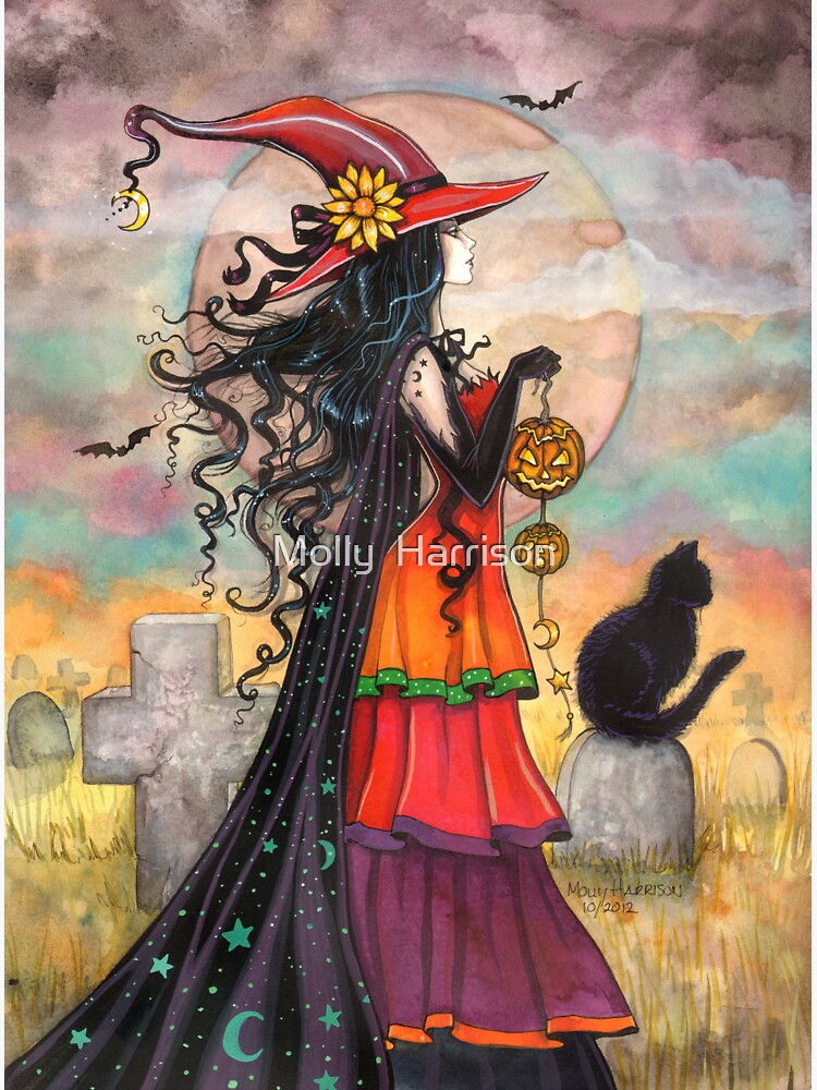 Witch & her Familiar, Black cat Halloween Witchcraft doormat