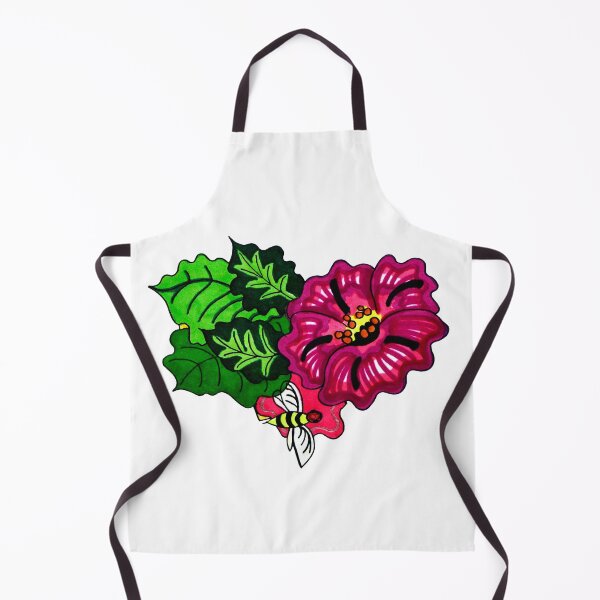 Item preview, Great Aunt Milda Floral Print with a Bee, done in magic marker Coordinate Print, pink background designed and sold by Sharon Schwalbe.