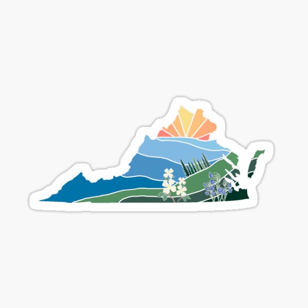 Item preview, Virginia State Outline Illustration designed and sold by stickersforchng.