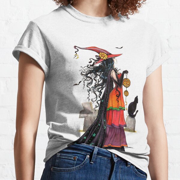 Witch Way Halloween Fantasy Art by Molly Classic T-Shirt