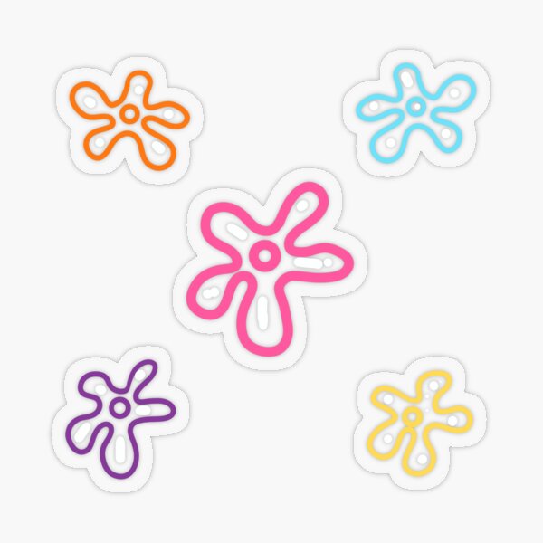 Spongebob Flowers Transparent Stickers Redbubble